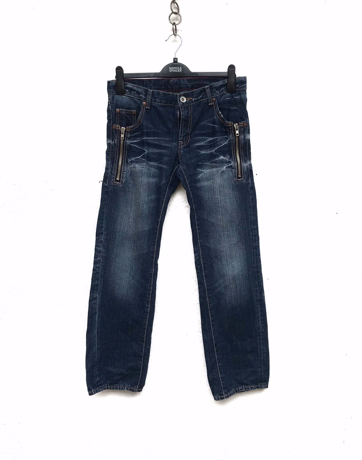 image of Vintage Nice Style Jeans With Zipper Pocket in Blue, Men's (Size 32)