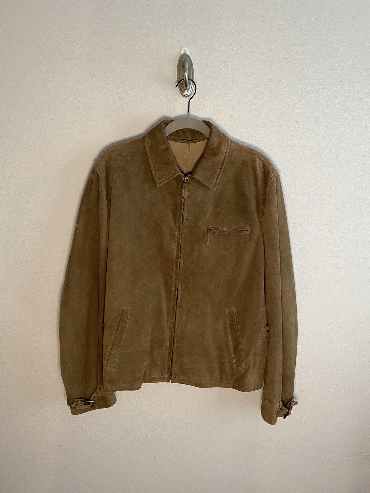 image of Ralph Lauren Purple Label Deerskin Leather Jacket in Suede, Men's (Size Large)
