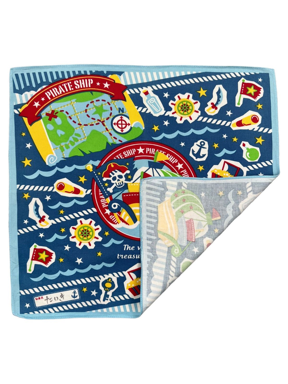 Japanese Brand Pirate Ship Handkerchief Neckerchief Bandana Pocketsquare Size ONE SIZE - 2 Thumbnail