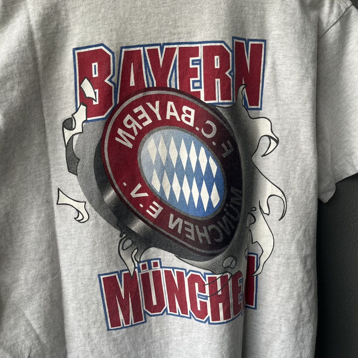 Nutmeg (Made in UK) Vintage Bayern Munich Fullprint Grey T-shirt Size US M / EU 48-50 / 2 - 7 Thumbnail