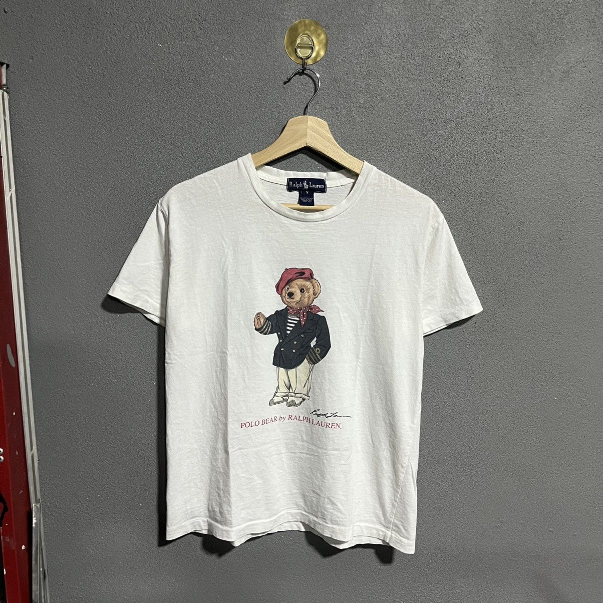 Polo Ralph Lauren (Made in USA) Vintage Polo Bear by Ralph Lauren White Tee Size US S / EU 44-46 / 1 - 1 Thumbnail