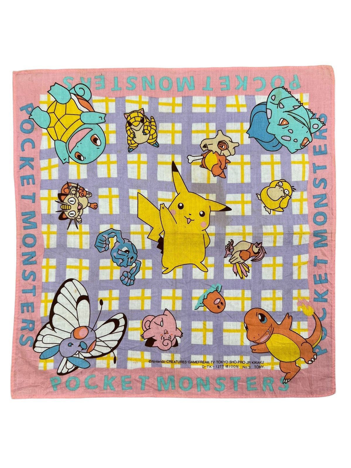 Pokémon Pocket Monsters Handkerchief Bandana Pocketsquare