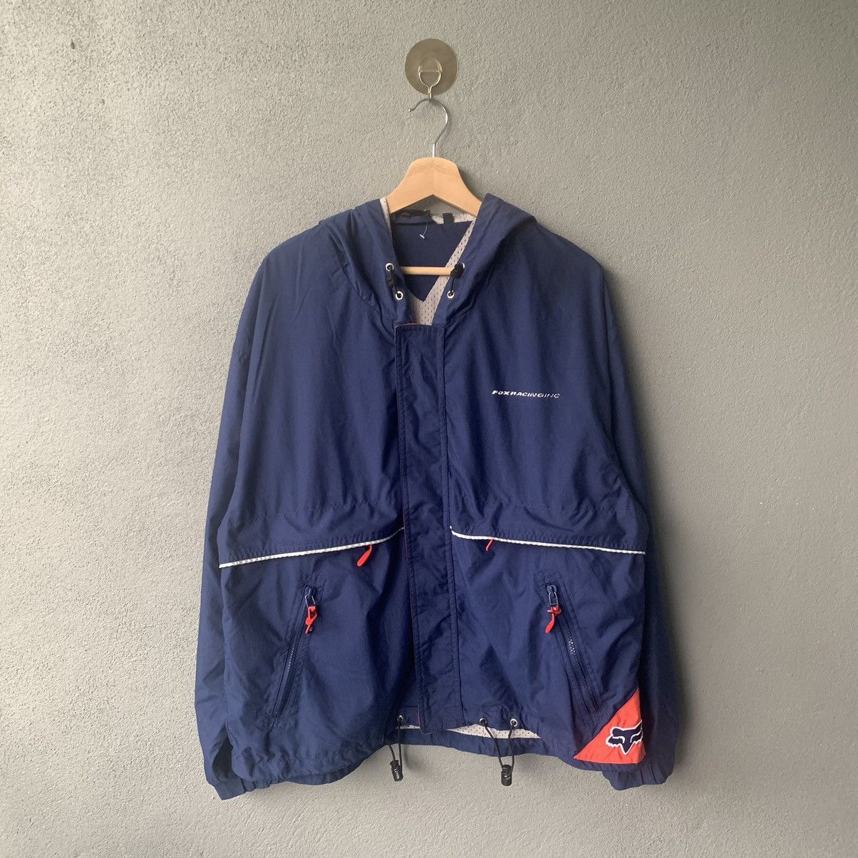 Fox Racing Fox Racing Navy Blue Windbreaker Jacket Size US L / EU 52-54 / 3 - 2 Thumbnail