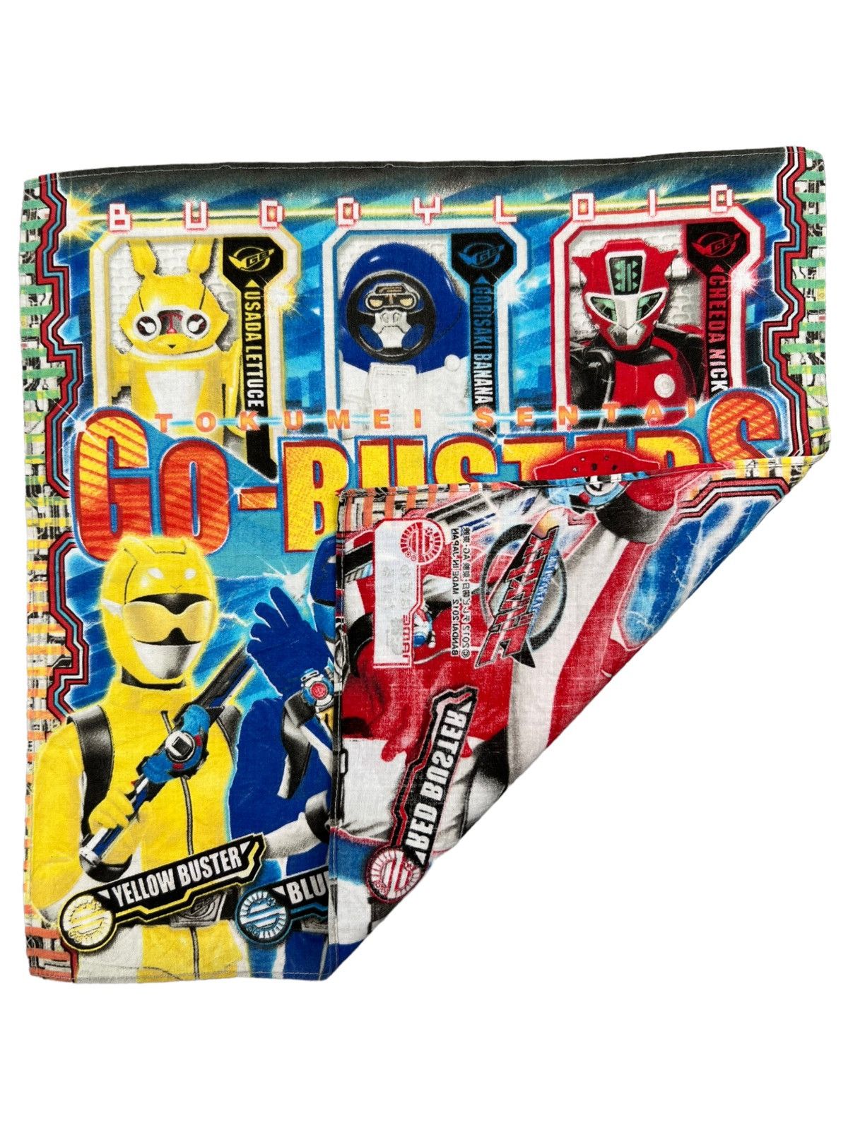 Japanese Brand Go Busters Handkerchief Neckerchief Bandana Pocketsquare Size ONE SIZE - 3 Thumbnail