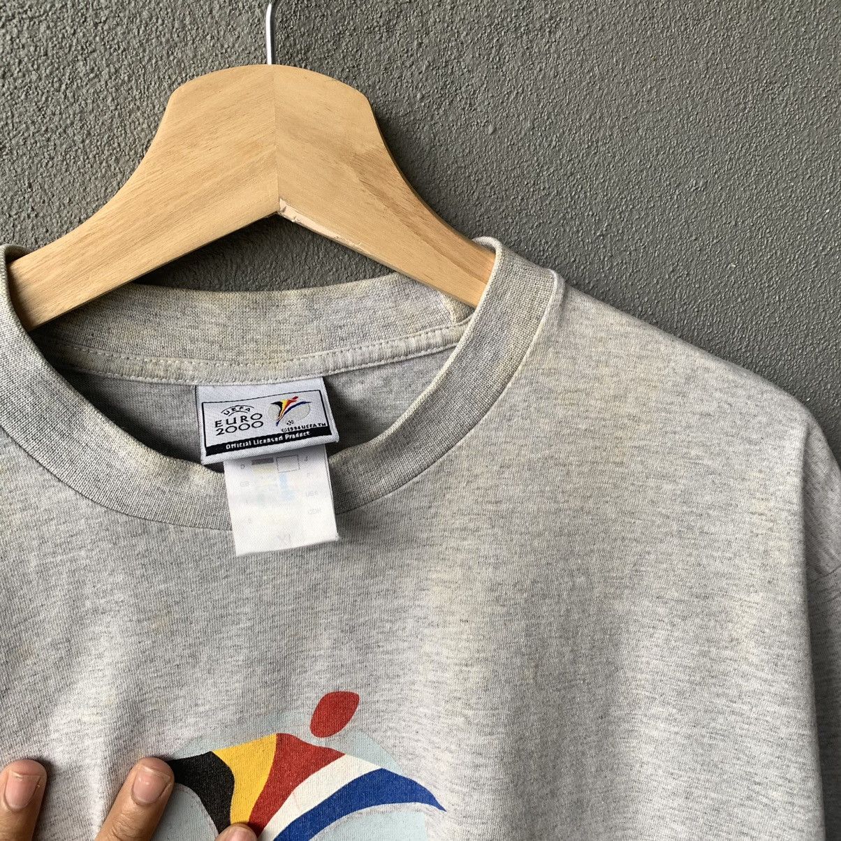 Adidas Vintage 94 UEFA Euro 2000 Grey T-shirt Size US XL / EU 56 / 4 - 5 Thumbnail