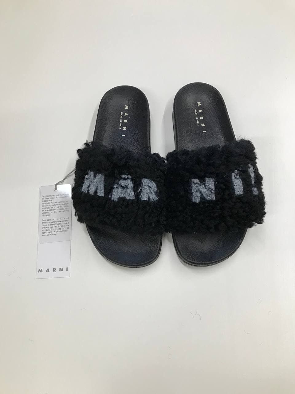 Marni Marni Black Furry Slides (0289) Size US 8 / EU 41 - 2 Thumbnail