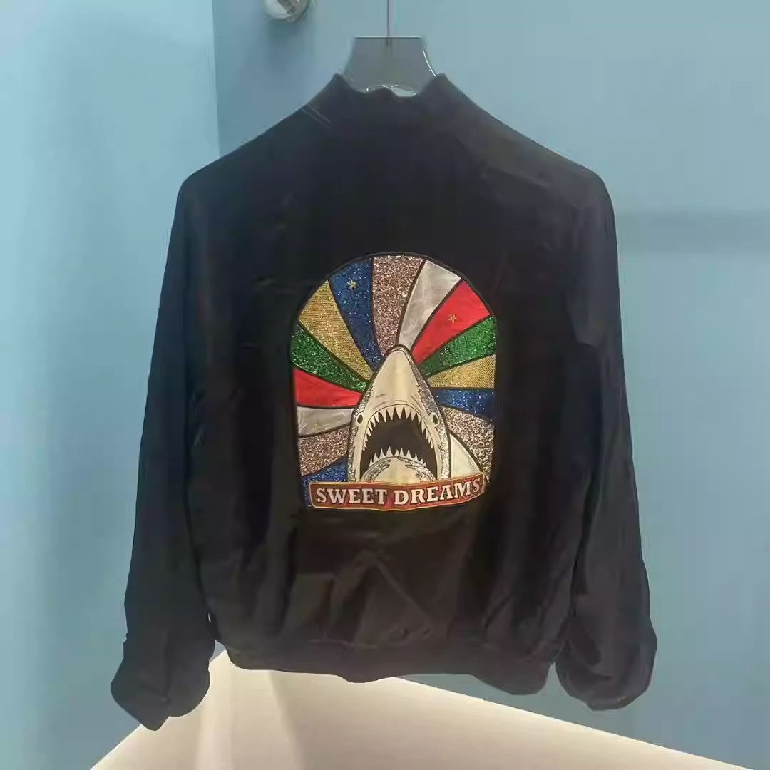 Saint Laurent Black Silk Shark Jacket