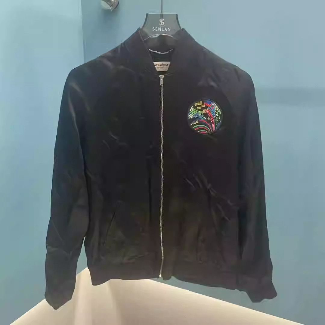 Saint Laurent Black Silk Shark Jacket