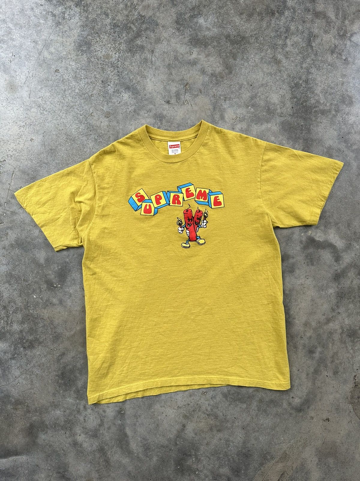 Supreme Supreme Dynamite Arc Logo Tee Acid Yellow SS19 Medium Bomb Size US M / EU 48-50 / 2 - 3 Thumbnail