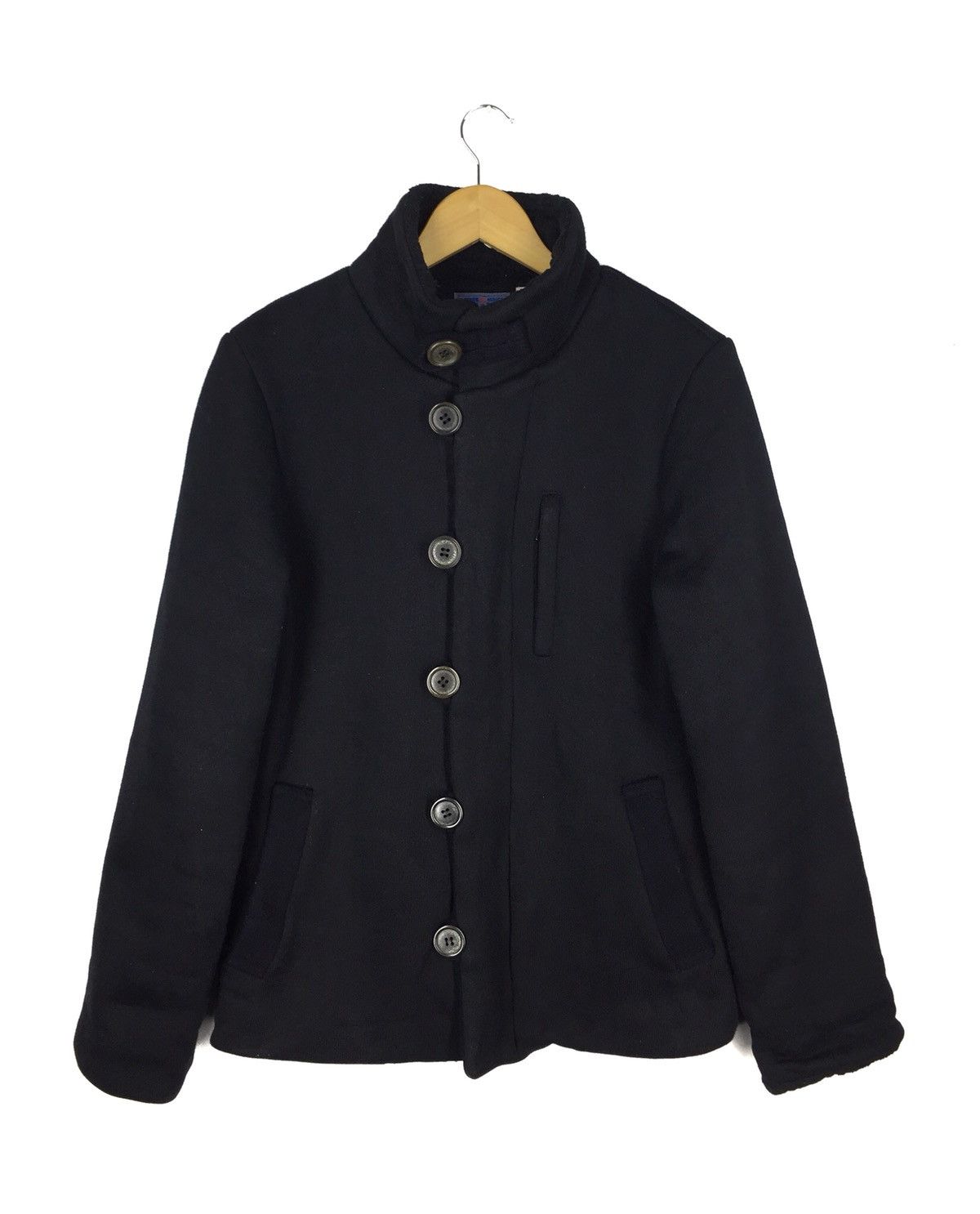image of Blue Blue Japan x Indigo Blue Blue Arigato Wool Heavy Jacket in Black, Men's (Size Medium)