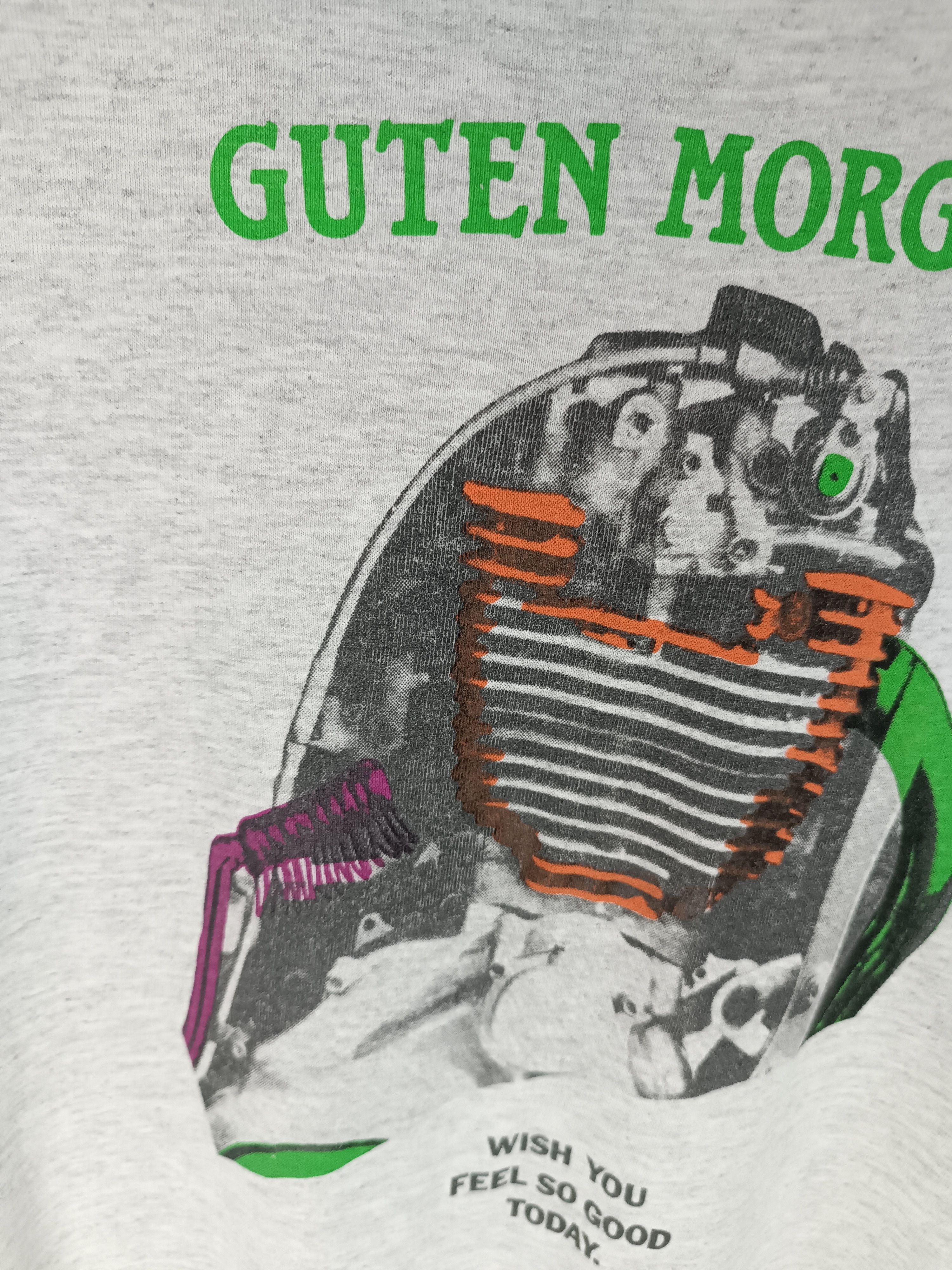 Vintage VINTAGE 90'S GUTEN MORGEN! SINGLE STITCH ADULT FUNNY TEE Size US L / EU 52-54 / 3 - 10 Thumbnail