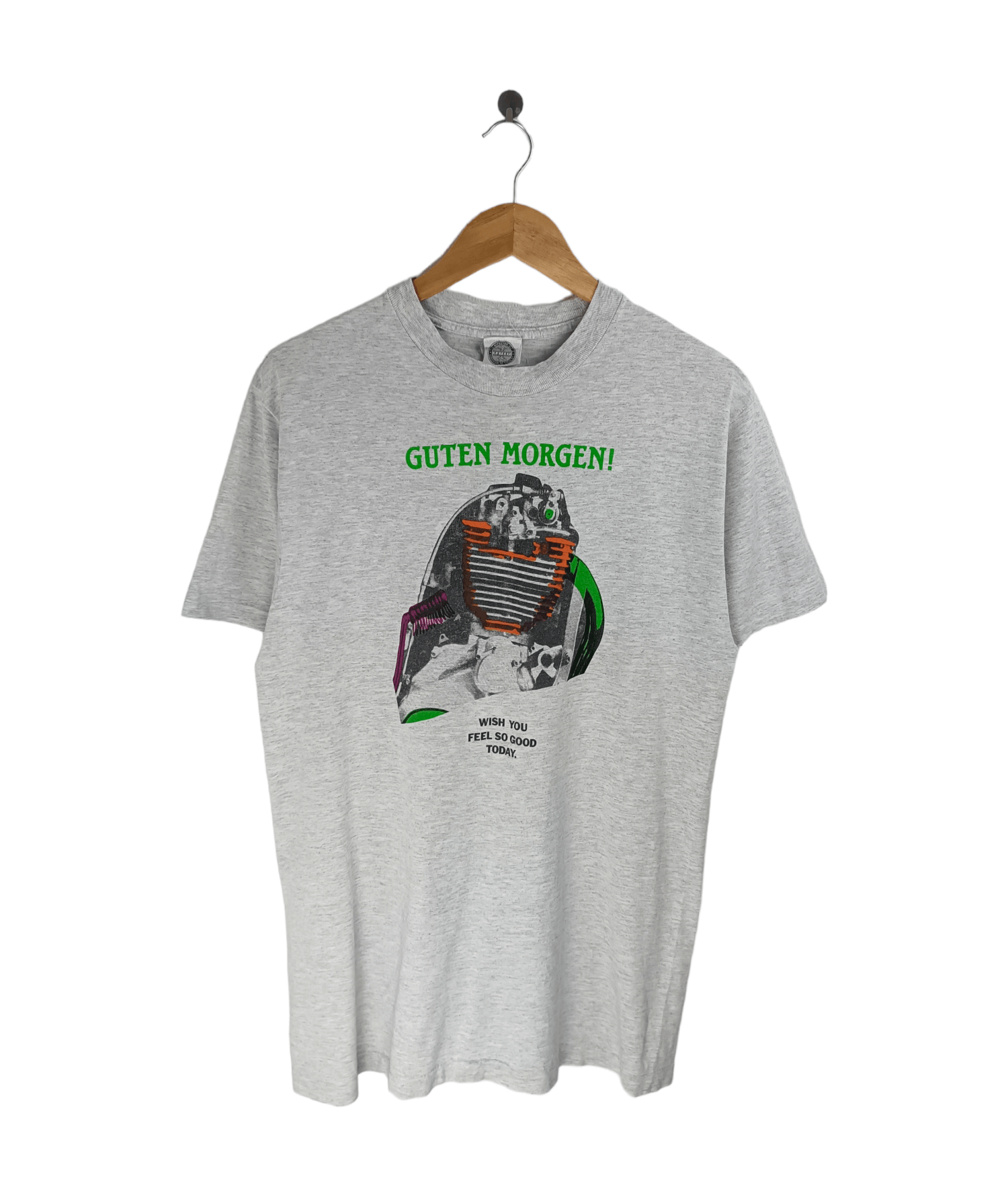 Vintage VINTAGE 90'S GUTEN MORGEN! SINGLE STITCH ADULT FUNNY TEE Size US L / EU 52-54 / 3 - 1 Thumbnail