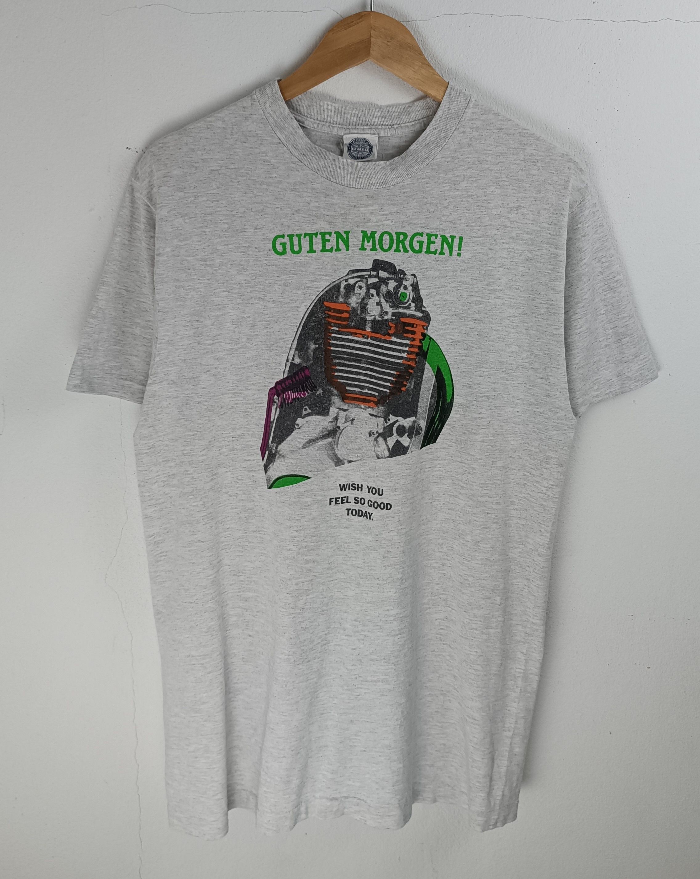 Vintage VINTAGE 90'S GUTEN MORGEN! SINGLE STITCH ADULT FUNNY TEE Size US L / EU 52-54 / 3 - 3 Thumbnail