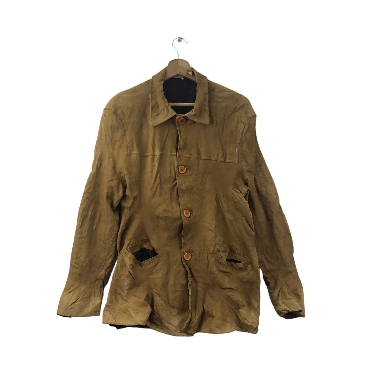 Vintage Vintage GENUINE LEATHER AUSTRALIA Brown Button Up Parka Size US L / EU 52-54 / 3 - 1 Thumbnail