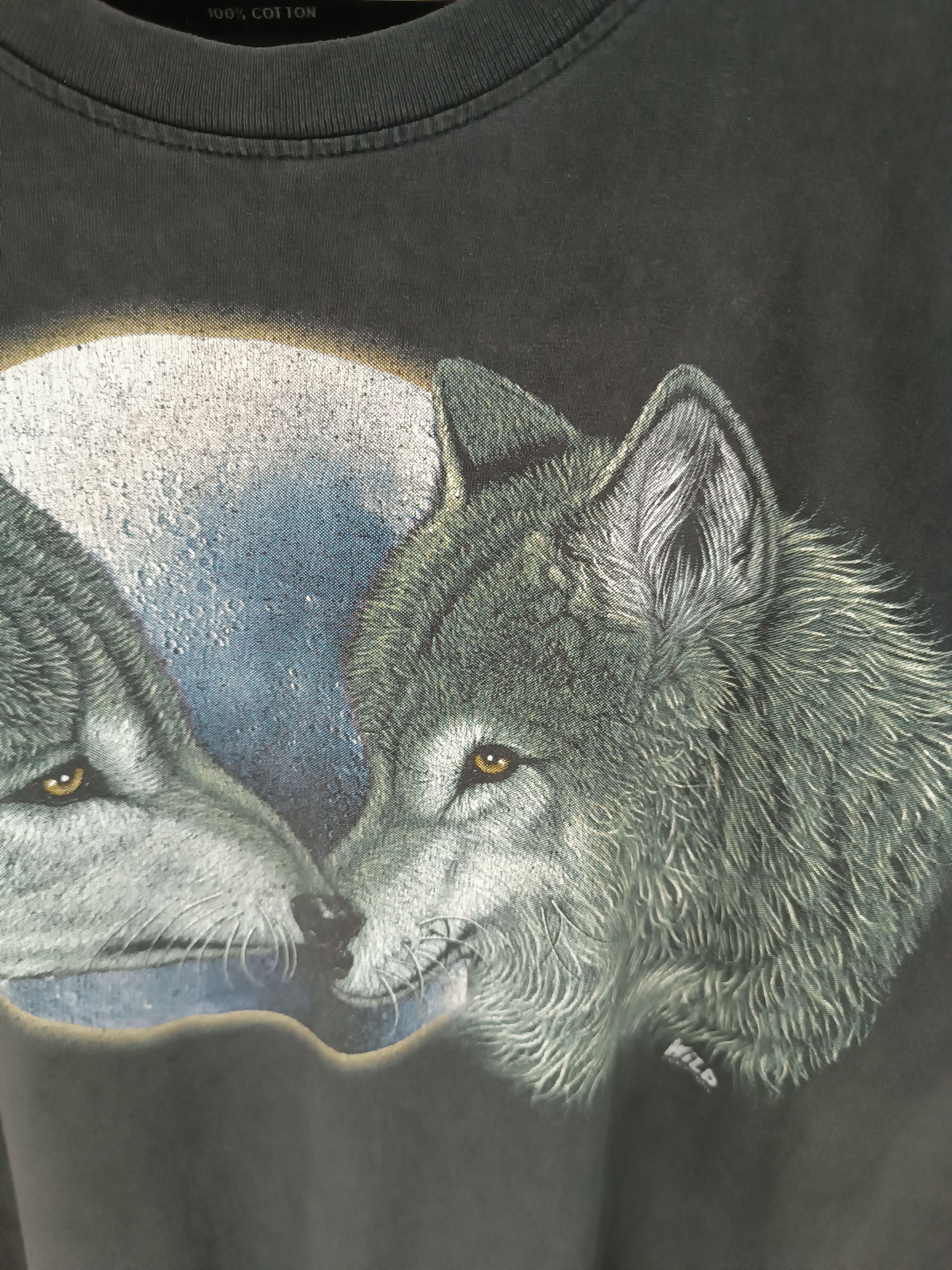 Other VINTAGE 90'S ALPHA WOLF UNDER THE MOON TEE Size US L / EU 52-54 / 3 - 10 Thumbnail
