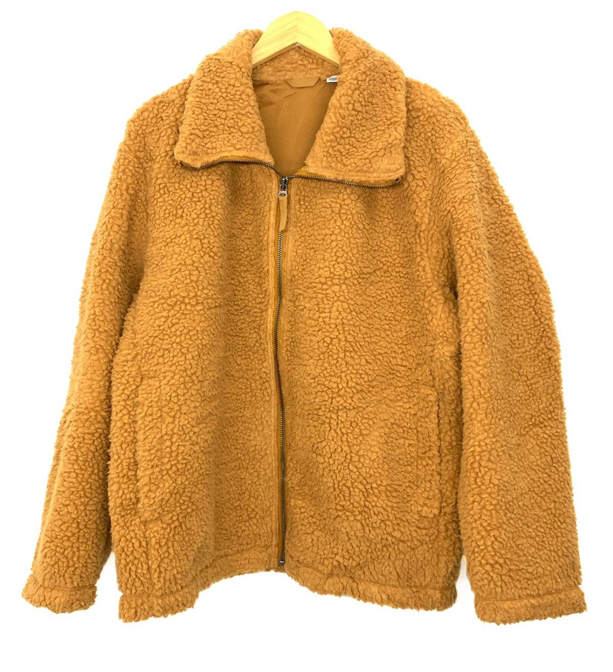image of Christophe Lemaire x Lemaire Christopher Lemaire Deep Pile Retro X Fleece Zipper Jacket in Light Br