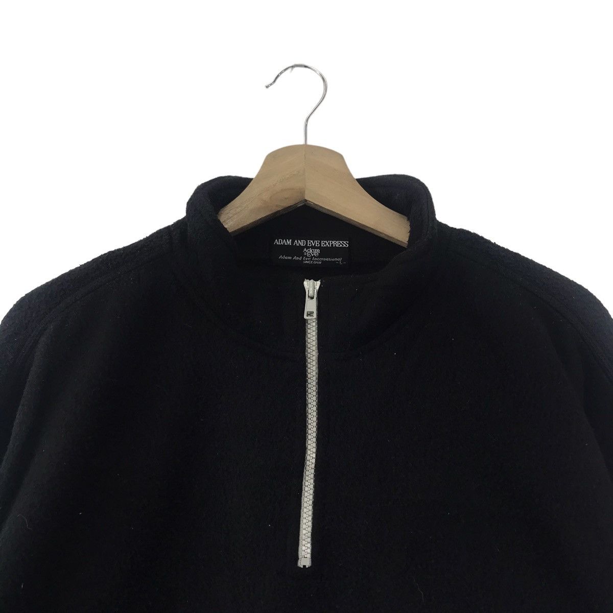 Vintage ADAM & EVE EXPRESS Fleece Half Zipper Black Bomber Size US L / EU 52-54 / 3 - 2 Thumbnail