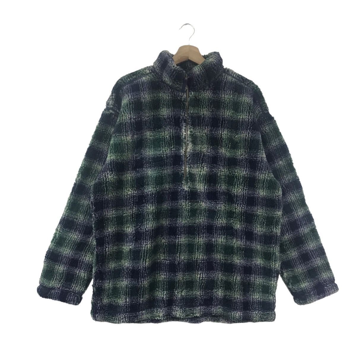 Lands' End LANDS' END Multi Color Check Retro Sherpa Bomber Jacket Size US XL / EU 56 / 4 - 1 Thumbnail