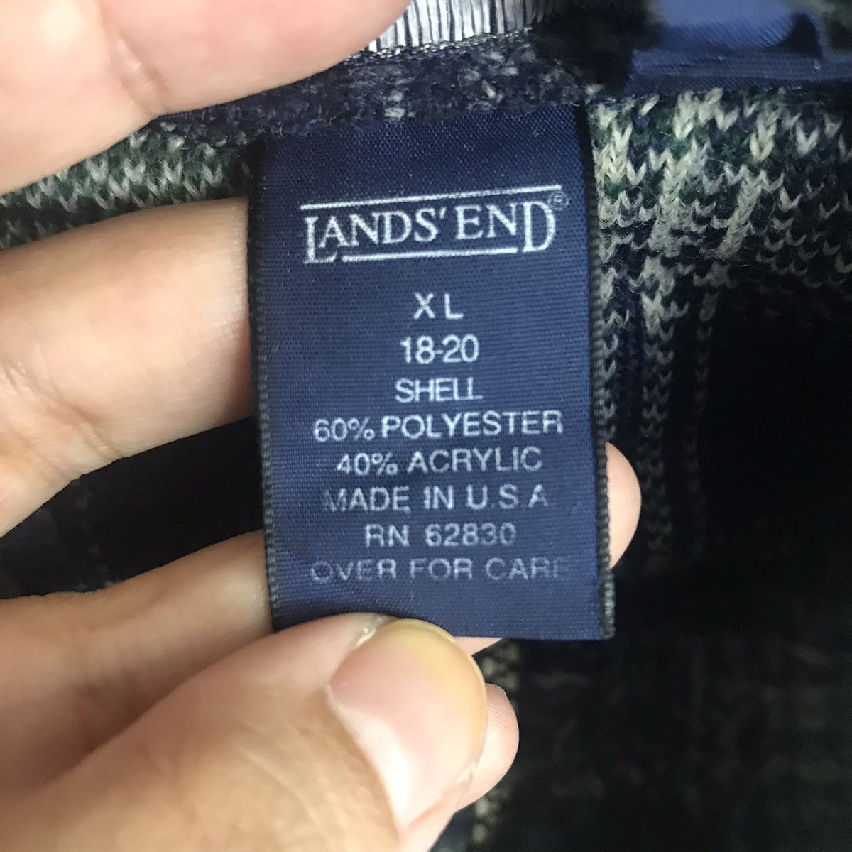 Lands' End LANDS' END Multi Color Check Retro Sherpa Bomber Jacket Size US XL / EU 56 / 4 - 4 Thumbnail