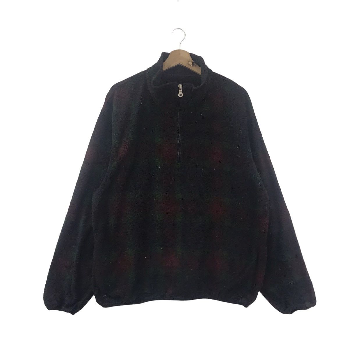 Lands' End LANDS' END Multi Color Check Retro Sherpa Red Green Jacket Size US L / EU 52-54 / 3 - 1 Thumbnail