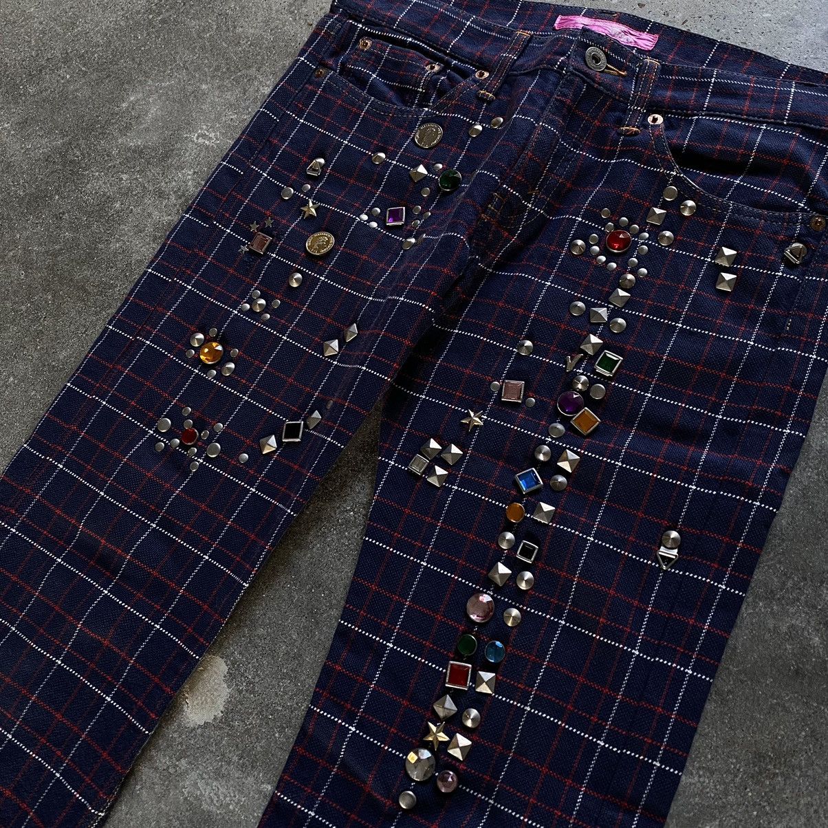 Comme des Garcons Junya Watanabe AD2002 studded plaid pants Size US 30 / EU 46 - 2 Thumbnail