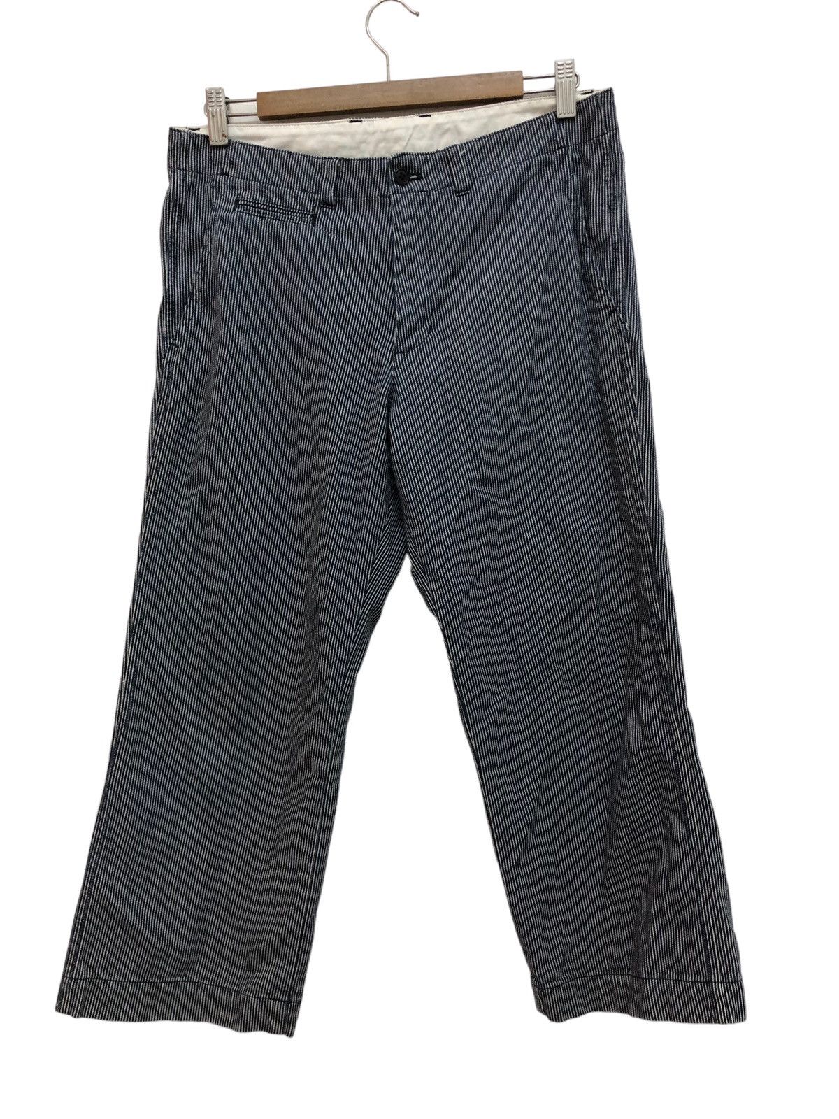FRENCH WORKWEAR INSPIRED HICKORY STRIPED CROPPED PANT