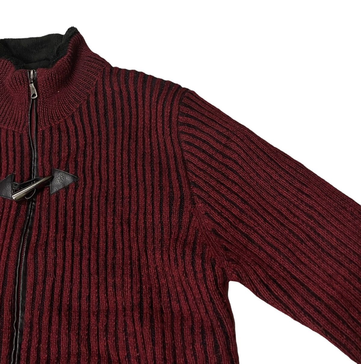 Le Grande Bleu (L.G.B.) Vintage Semantic Design Knitted Zipper Jacket Size US M / EU 48-50 / 2 - 2 Thumbnail