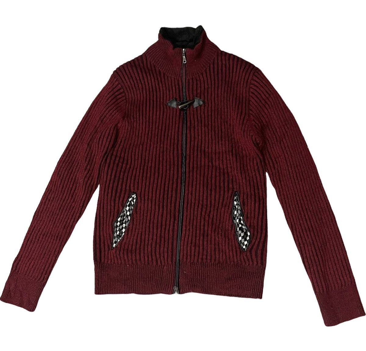 Le Grande Bleu (L.G.B.) Vintage Semantic Design Knitted Zipper Jacket Size US M / EU 48-50 / 2 - 1 Thumbnail