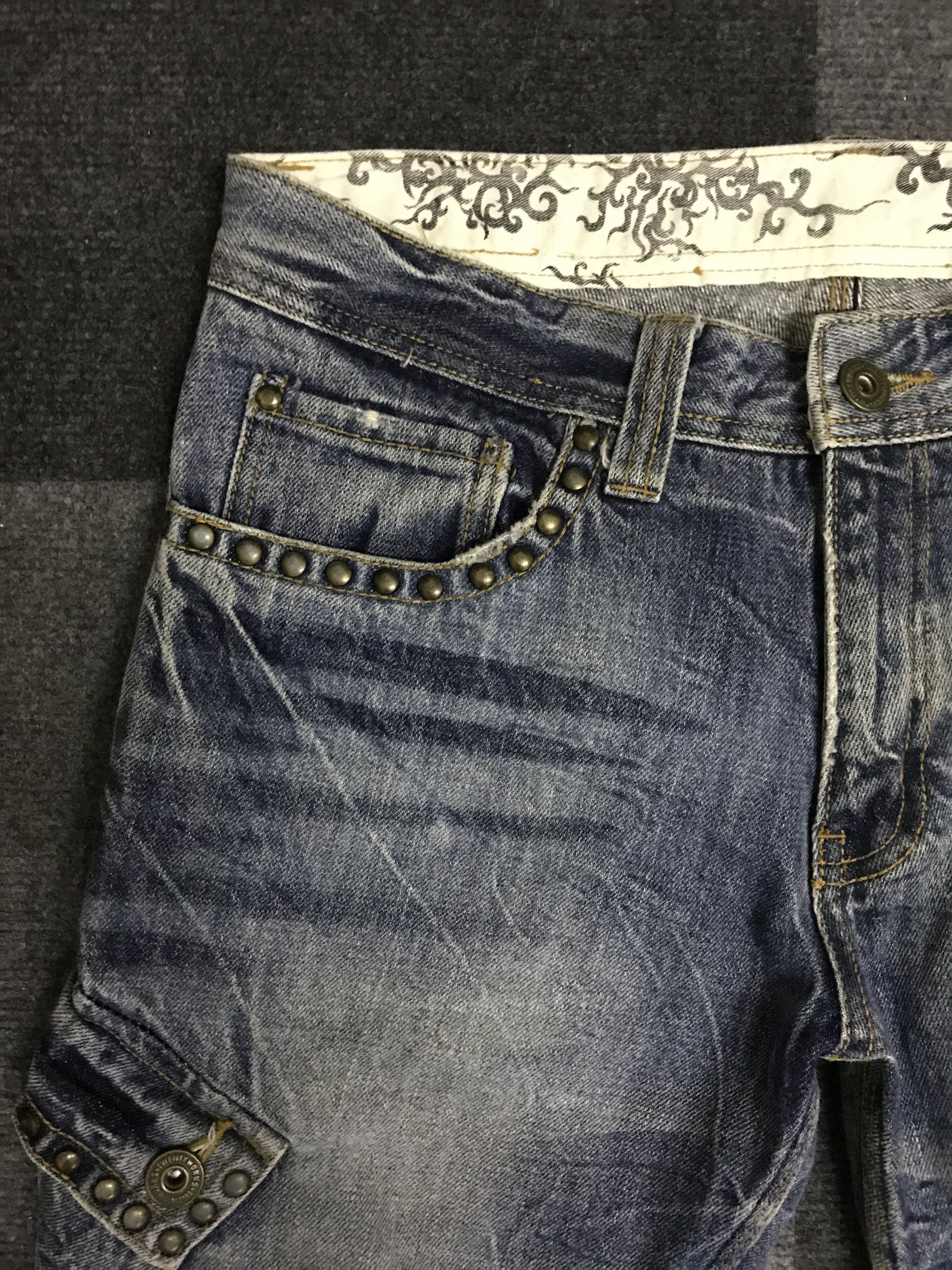 Japanese Brand D115 TWENTYWORKS Japan Riveted Cargo Jeans Size US 32 / EU 48 - 10 Thumbnail