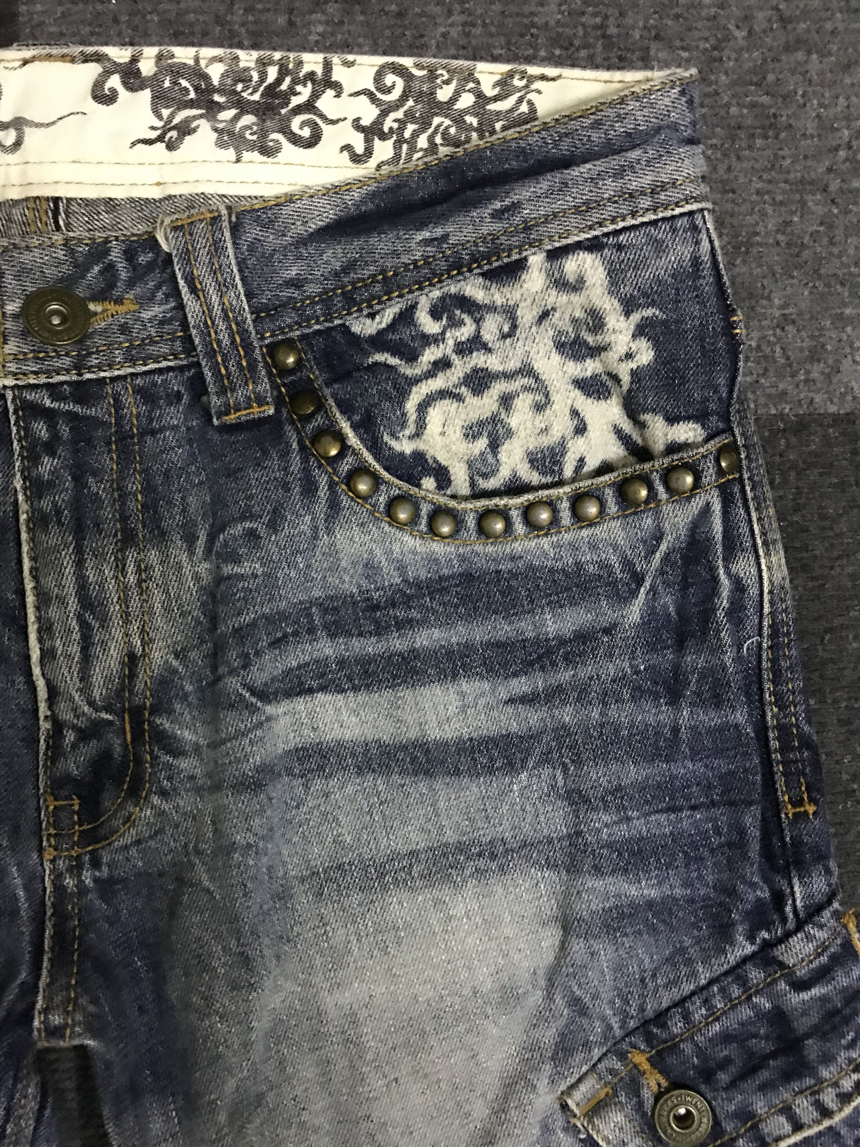 Japanese Brand D115 TWENTYWORKS Japan Riveted Cargo Jeans Size US 32 / EU 48 - 9 Thumbnail