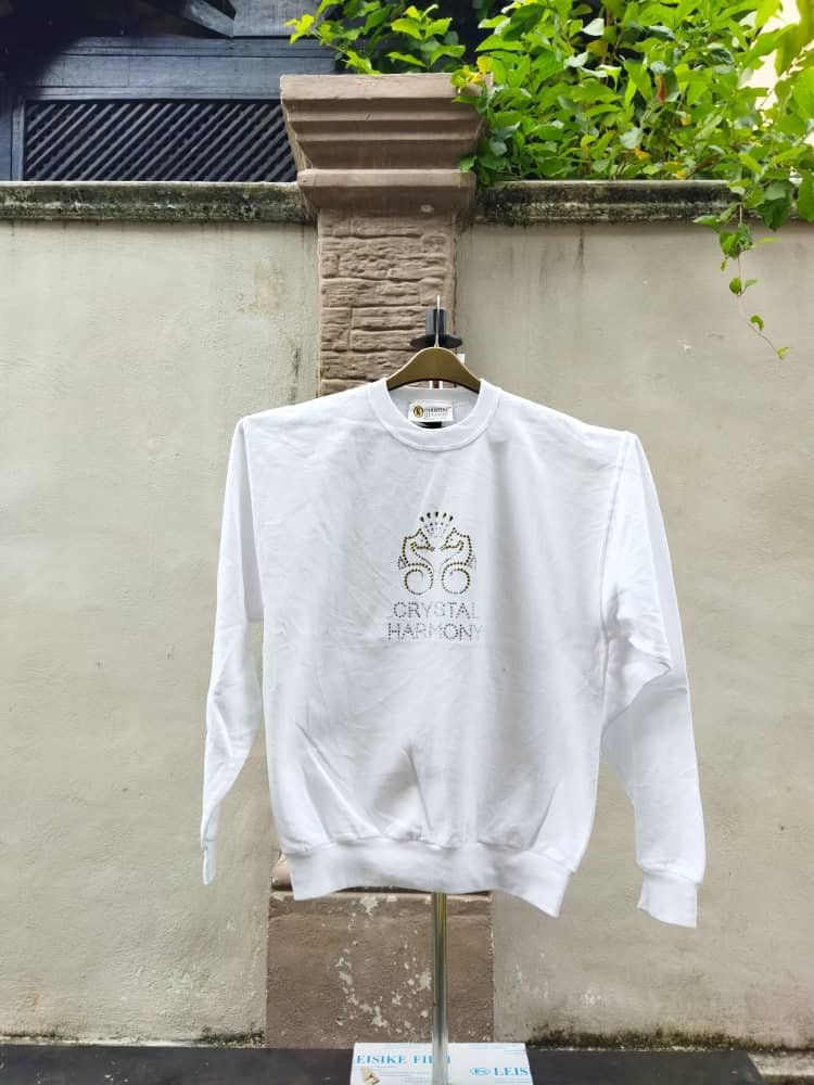 image of Christine Alexander Swarovski Sweatshirt in White, Men's (Size Small)