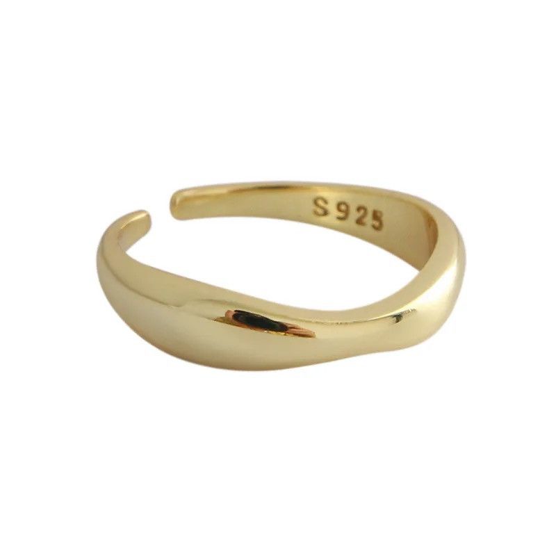 Other Gold Irregular Wave Adjustable Ring Size ONE SIZE - 1 Thumbnail
