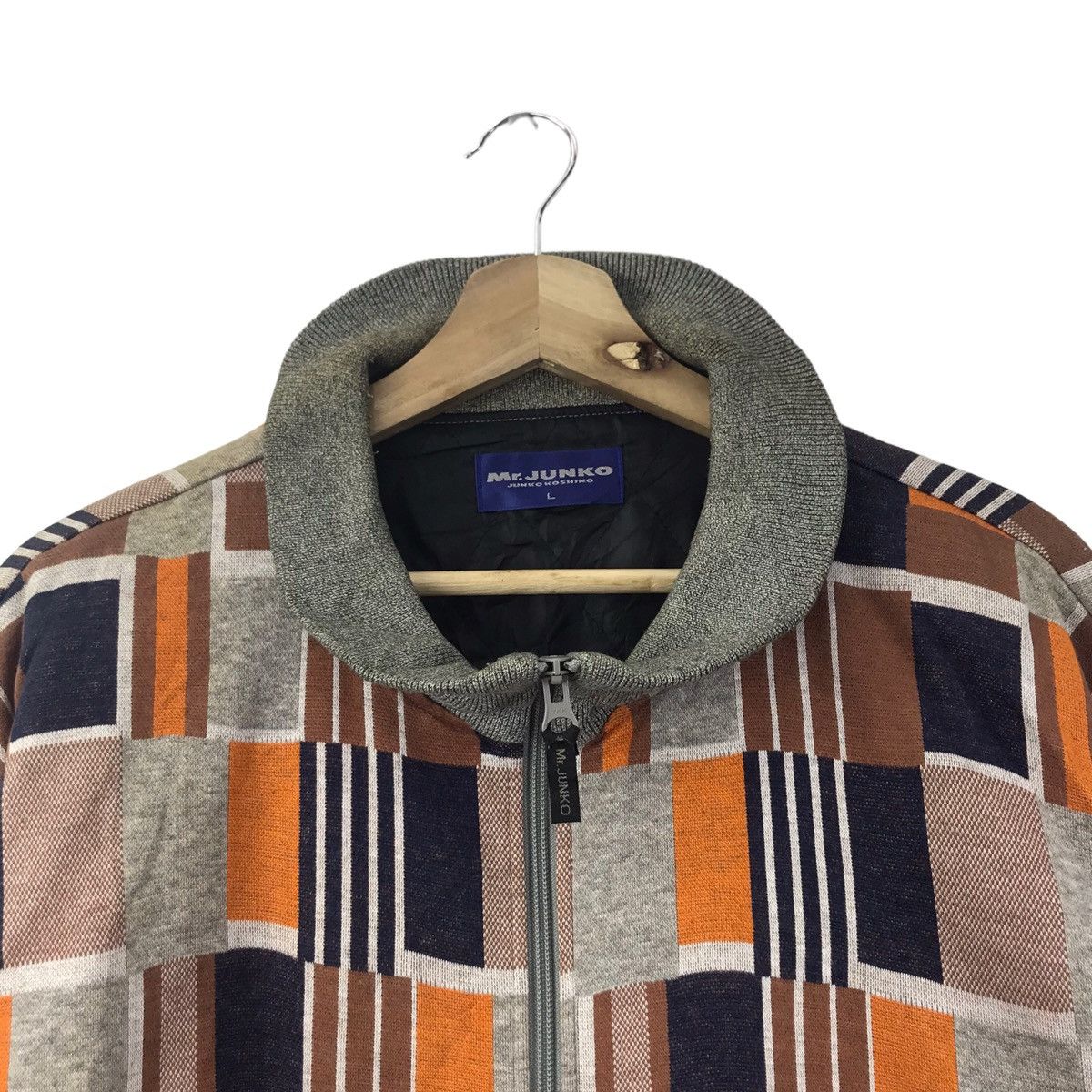 Junko Shimada × Vintage JUNKO CLASSICS By Junko Koshino Check Orange Bomber Jacket Size US L / EU 52-54 / 3 - 2 Thumbnail