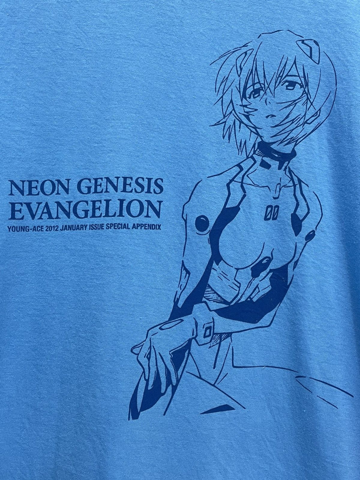 image of Anima x Vintage Very! Evangelion Young Ace Special Issue T-Shirt in Blue, Men's (Size Small)