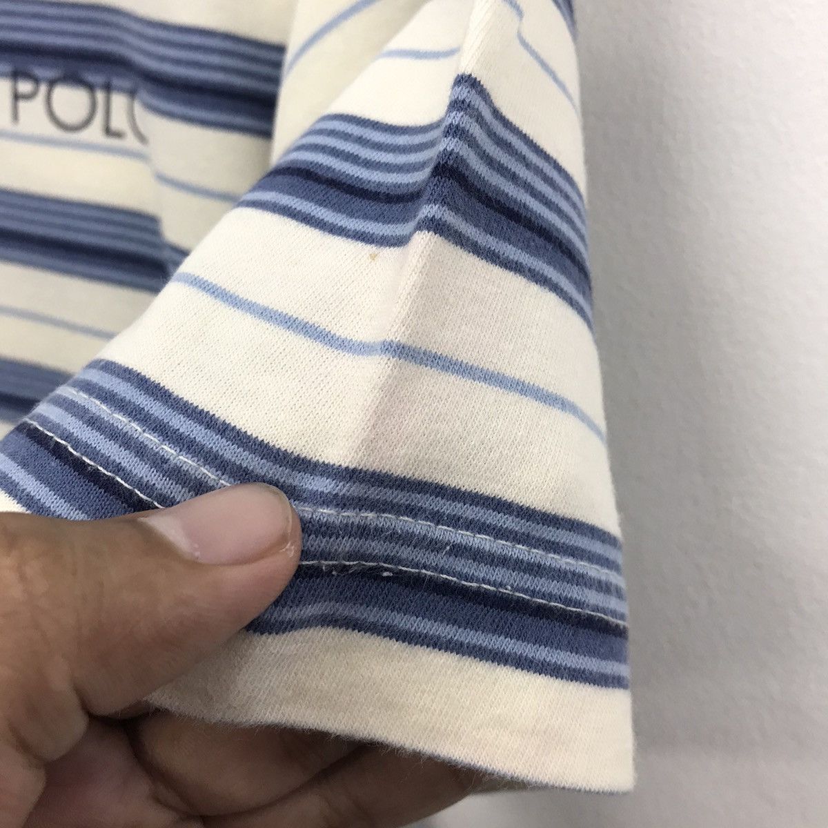 Polo Ralph Lauren × Vintage *Rare!! Vintage Polo Ralph Lauren Stripe V Neck Tee Size US S / EU 44-46 / 1 - 12 Thumbnail