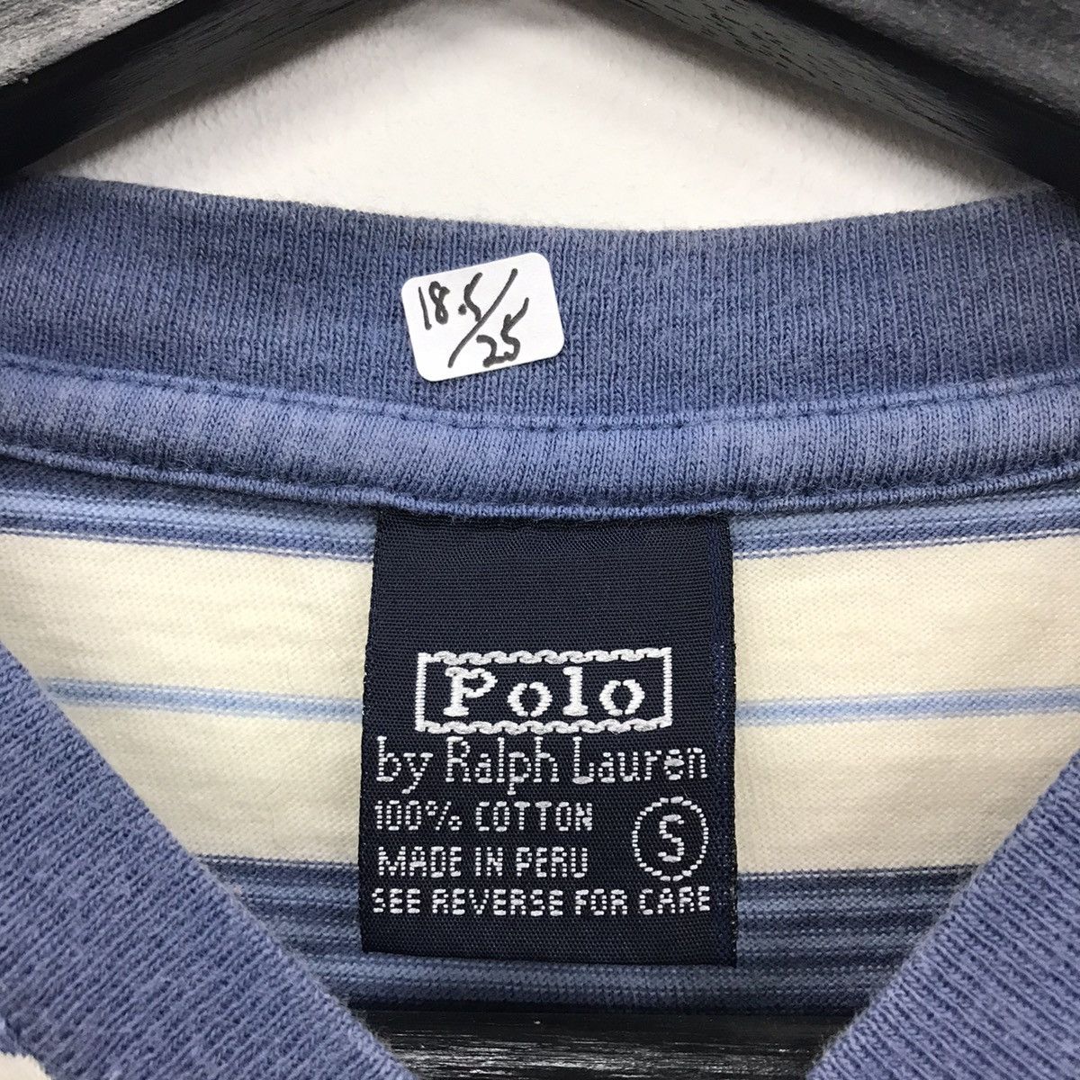 Polo Ralph Lauren × Vintage *Rare!! Vintage Polo Ralph Lauren Stripe V Neck Tee Size US S / EU 44-46 / 1 - 13 Thumbnail