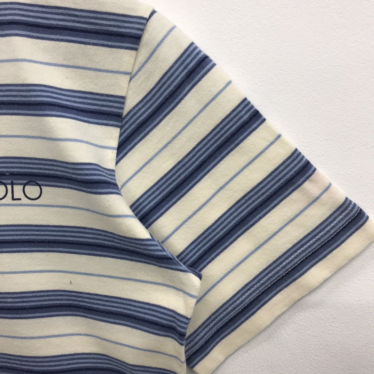 Polo Ralph Lauren × Vintage *Rare!! Vintage Polo Ralph Lauren Stripe V Neck Tee Size US S / EU 44-46 / 1 - 4 Thumbnail
