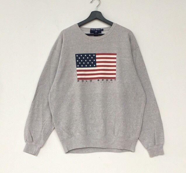 Polo Ralph Lauren × Vintage *🔥POLO RALPH LAUREN sweatshirt american flag Size US L / EU 52-54 / 3 - 1 Thumbnail