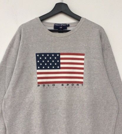 Polo Ralph Lauren × Vintage *🔥POLO RALPH LAUREN sweatshirt american flag Size US L / EU 52-54 / 3 - 3 Thumbnail