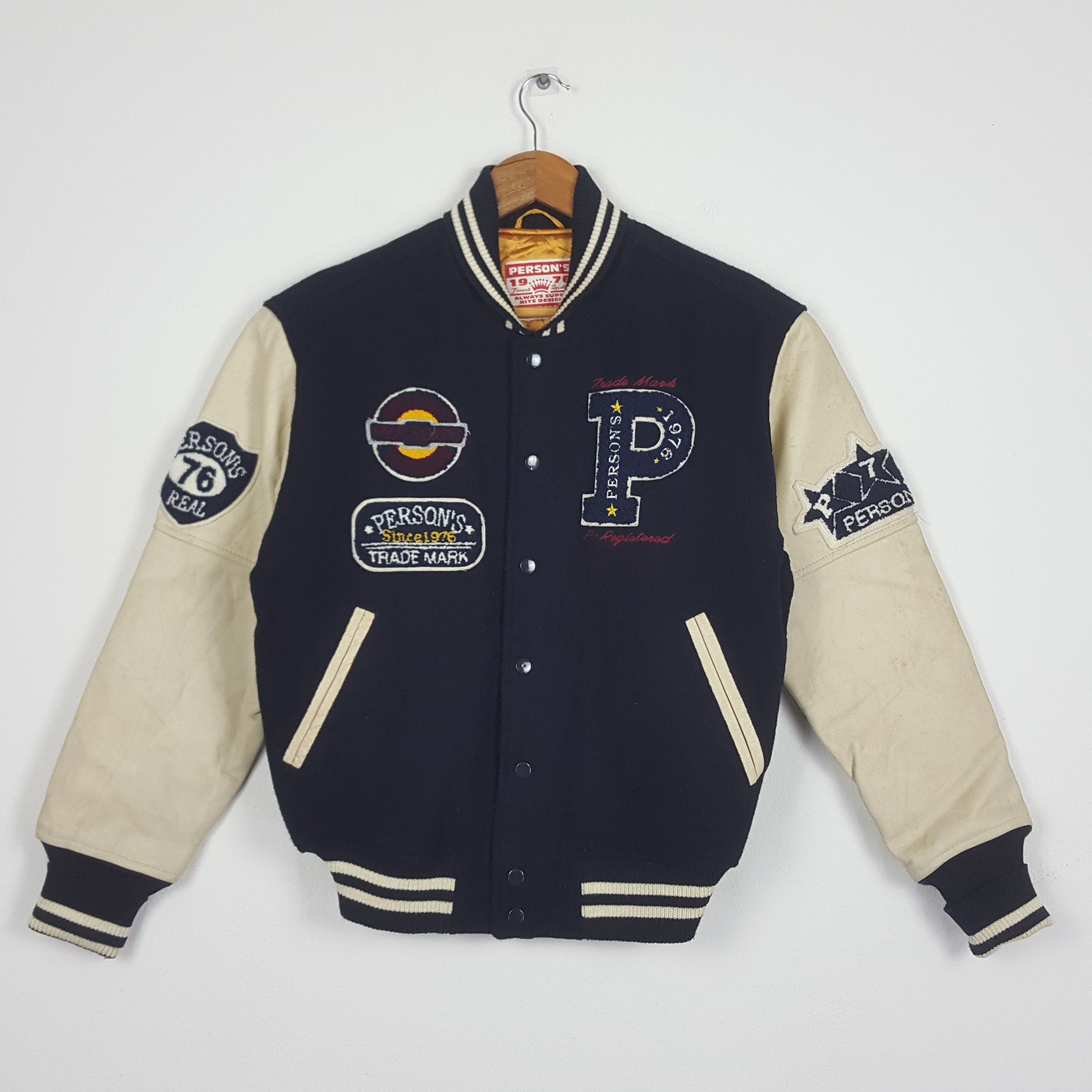 image of Persons x Varsity Jacket Vintage Person's Nice Design Versity Jacket in Black, Men's (Size Medium)