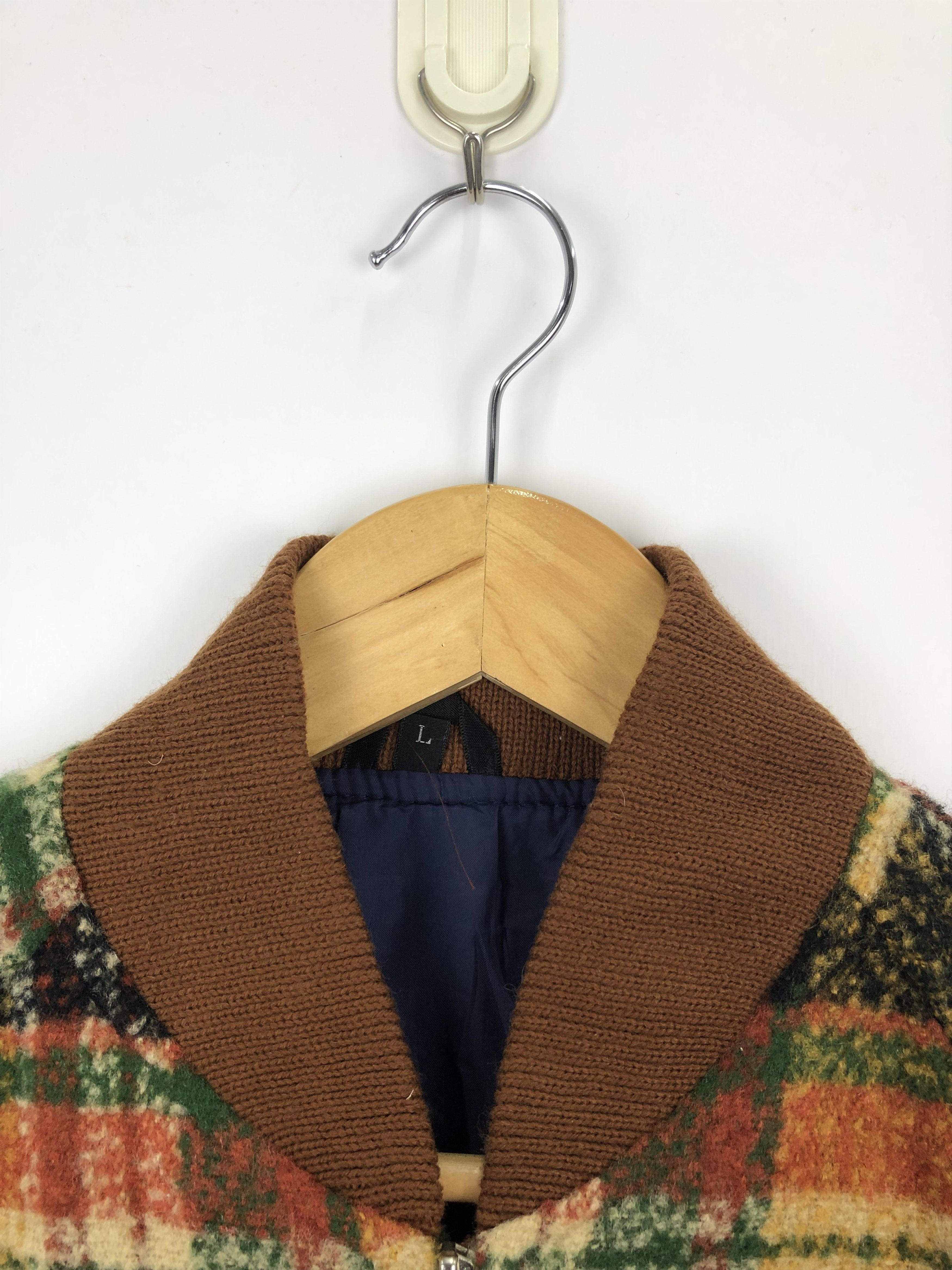 Japanese Brand × Vintage Vintage 90s Japanese Brand Wool Colourfull Plaid Jacket Size US L / EU 52-54 / 3 - 6 Thumbnail