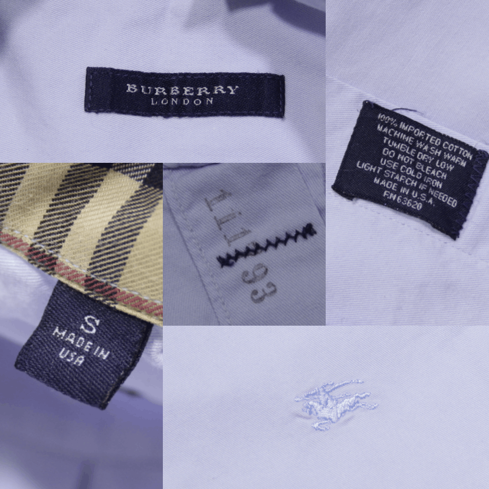 Burberry Nova Check Oxford Blue Shirt Made in USA Size US S / EU 44-46 / 1 - 13 Thumbnail