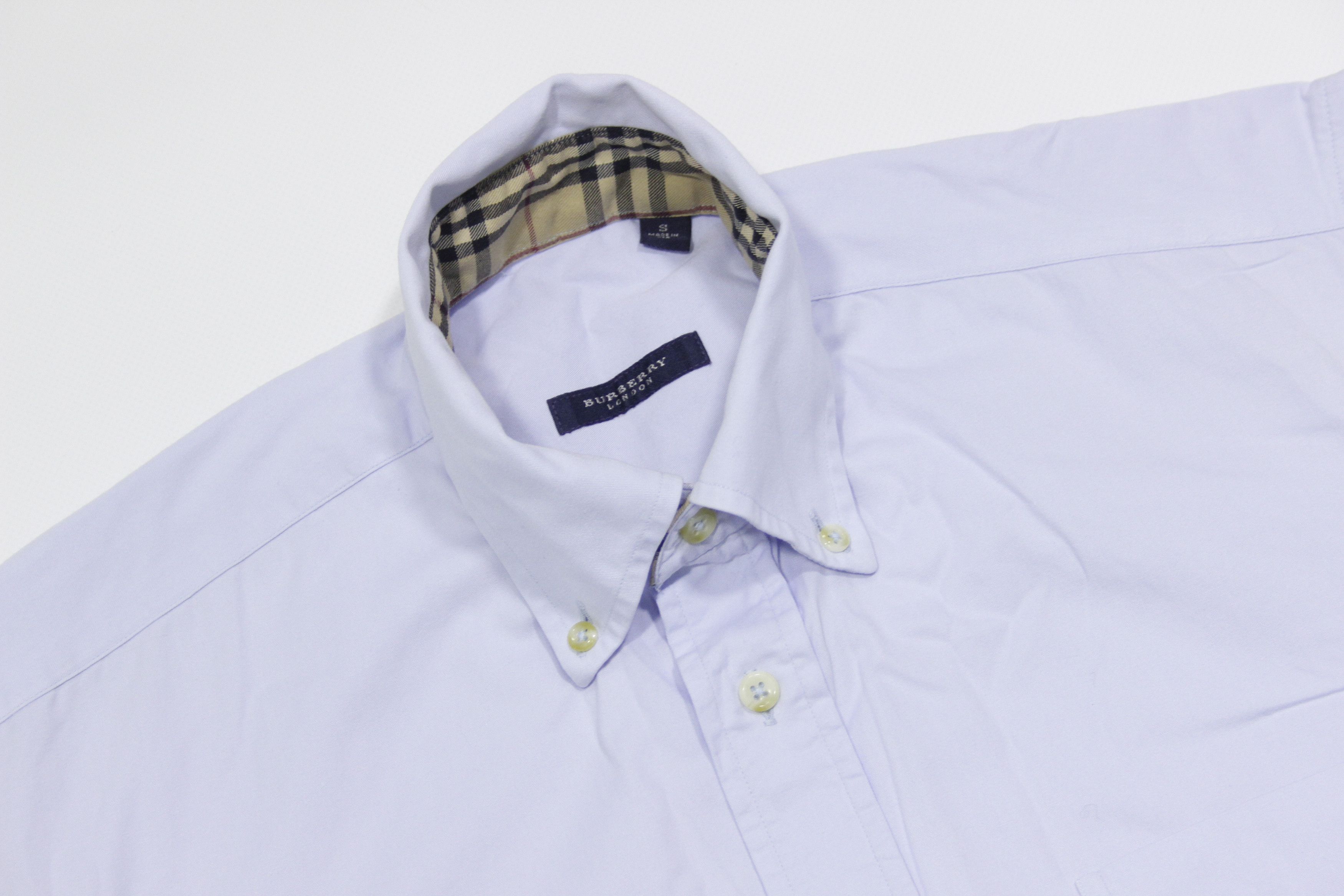 Burberry Nova Check Oxford Blue Shirt Made in USA Size US S / EU 44-46 / 1 - 3 Thumbnail