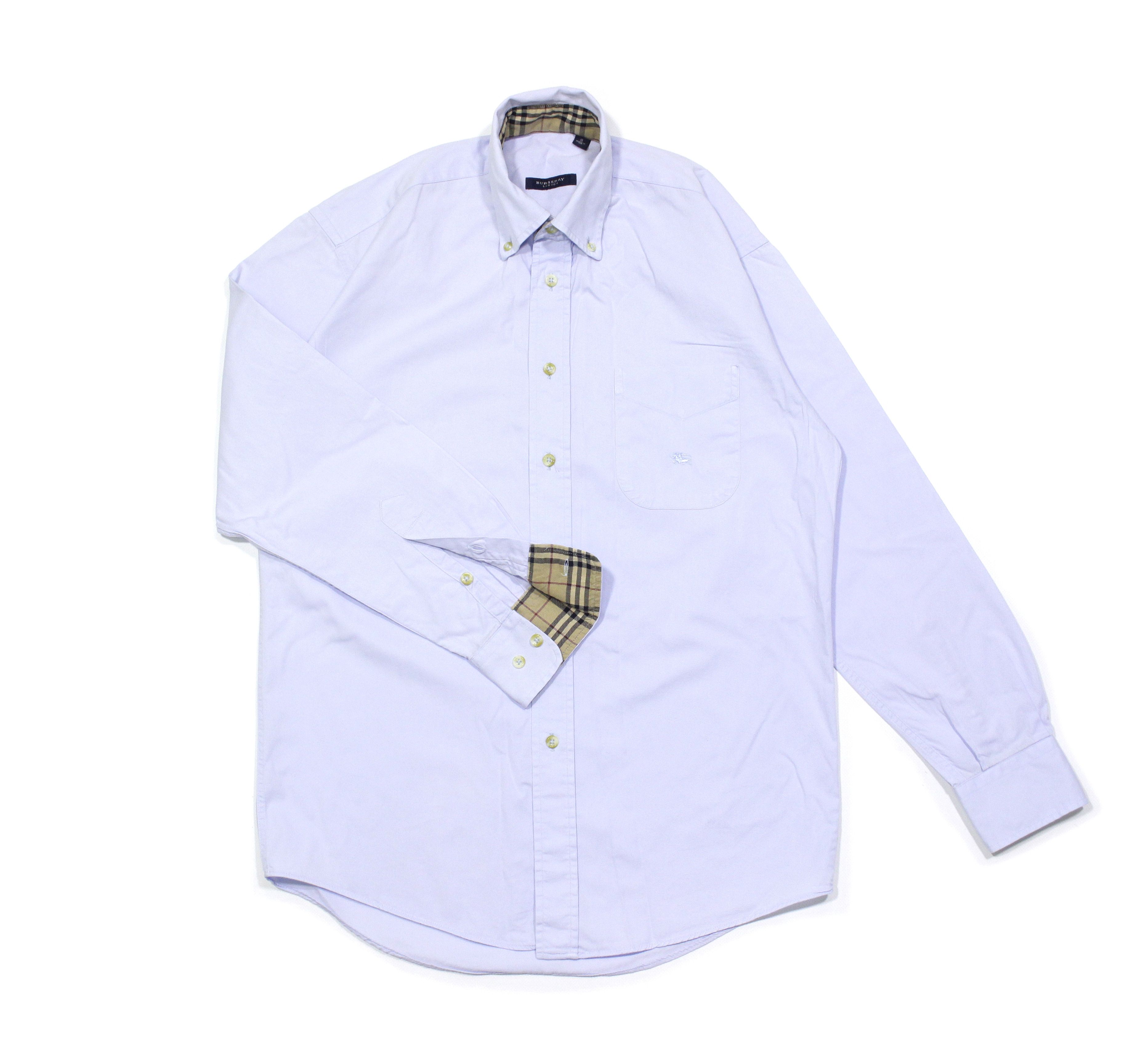Burberry Nova Check Oxford Blue Shirt Made in USA Size US S / EU 44-46 / 1 - 1 Thumbnail