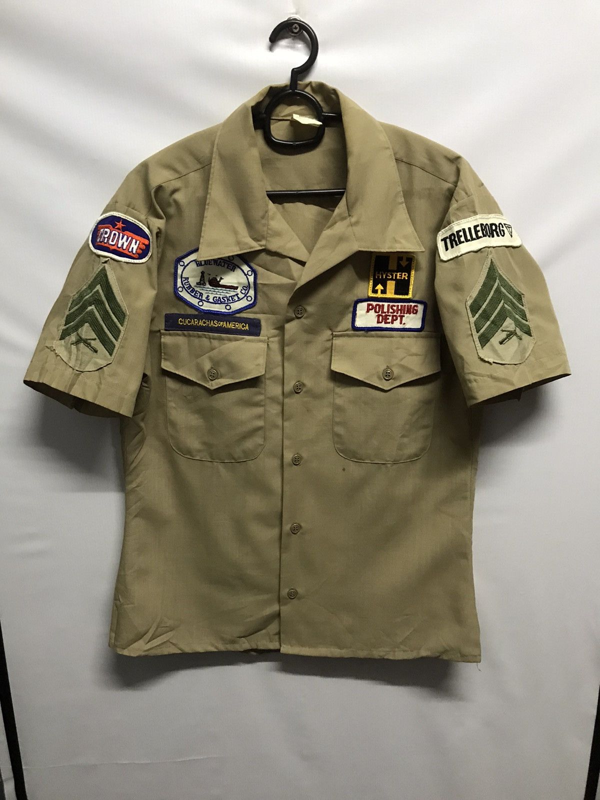 Vintage Vintage military button up with patches 80s Size US M / EU 48-50 / 2 - 5 Thumbnail