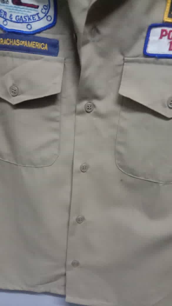 Vintage Vintage military button up with patches 80s Size US M / EU 48-50 / 2 - 8 Thumbnail