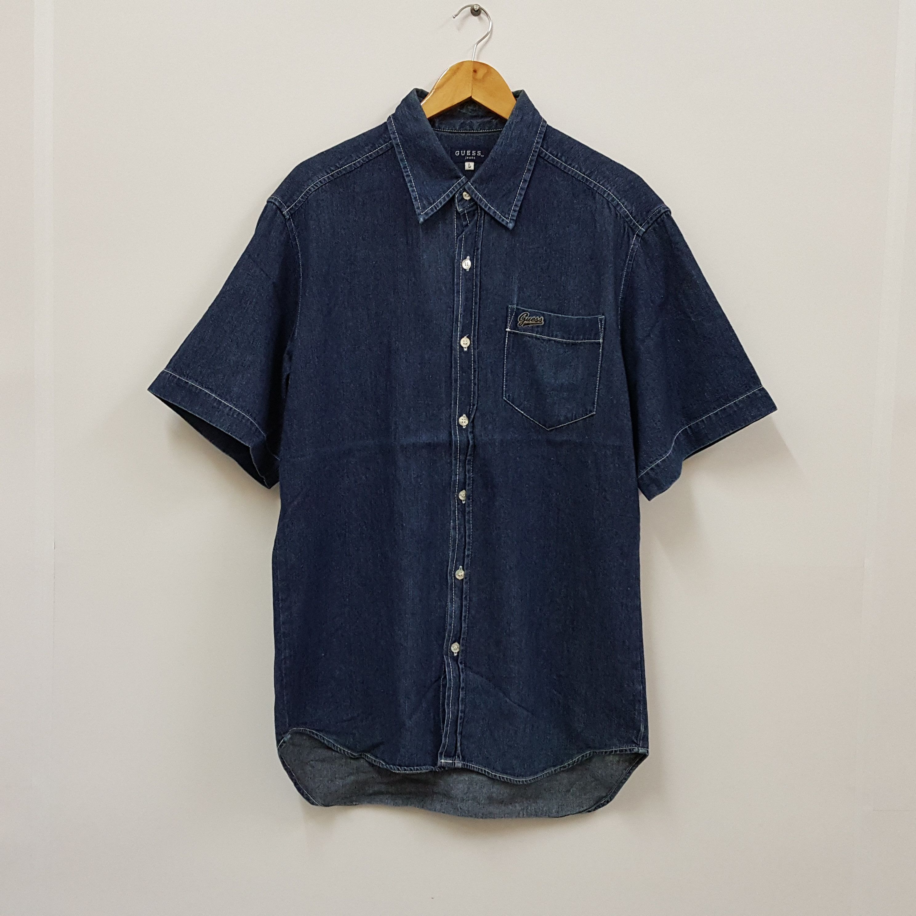 Guess × Vintage Vintage GUESS short sleeve denim shirt Size US L / EU 52-54 / 3 - 1 Thumbnail