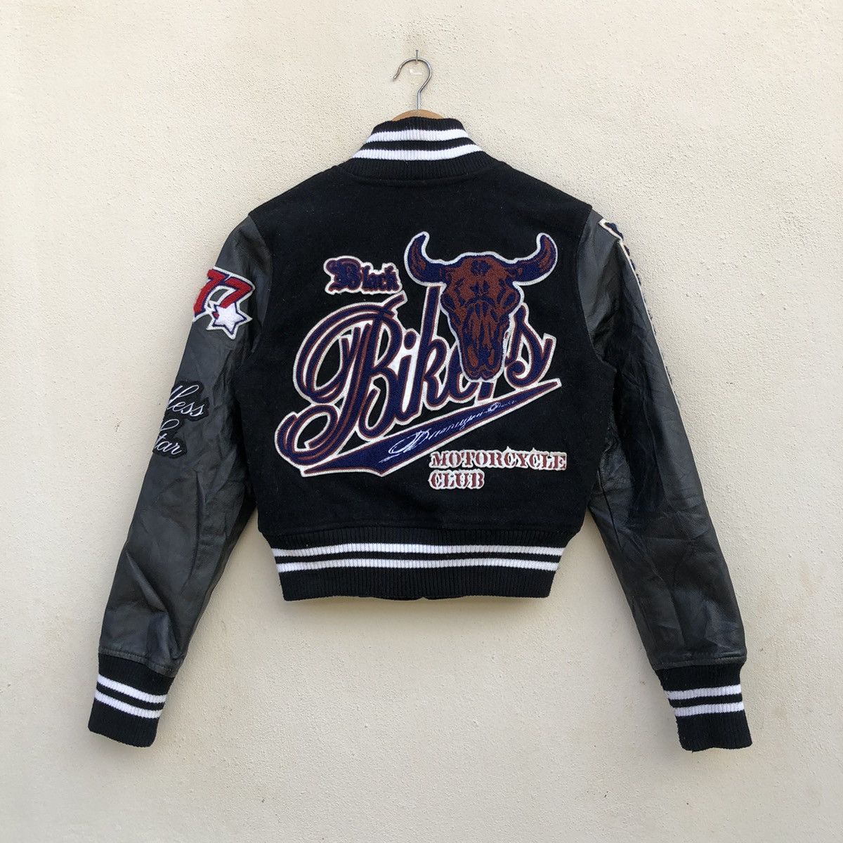 Japanese Brand × Vintage Vintage GLAD NEWS JAPAN NICE DESIGN Varsity Jacket Women XS Size ONE SIZE - 8 Thumbnail