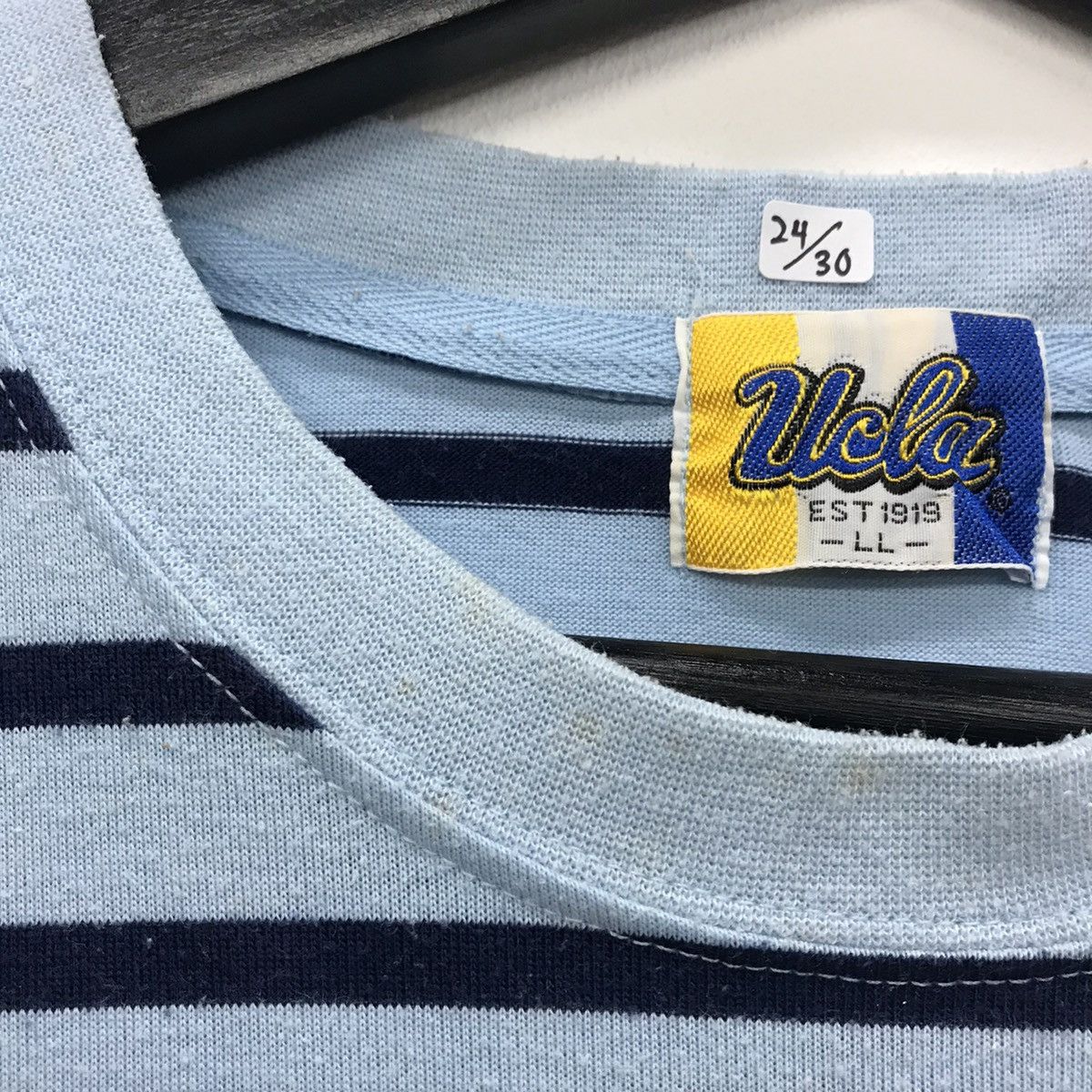 Vintage Rare!! Vintage American College UCLA Stripe Tee Size US XL / EU 56 / 4 - 8 Thumbnail