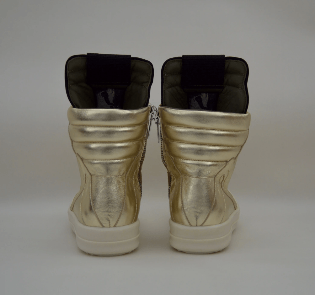 Rick Owens A/W 19 Gold Leather Geobaskets Sneakers Size US 8.5 / IT 38.5 - 9 Thumbnail
